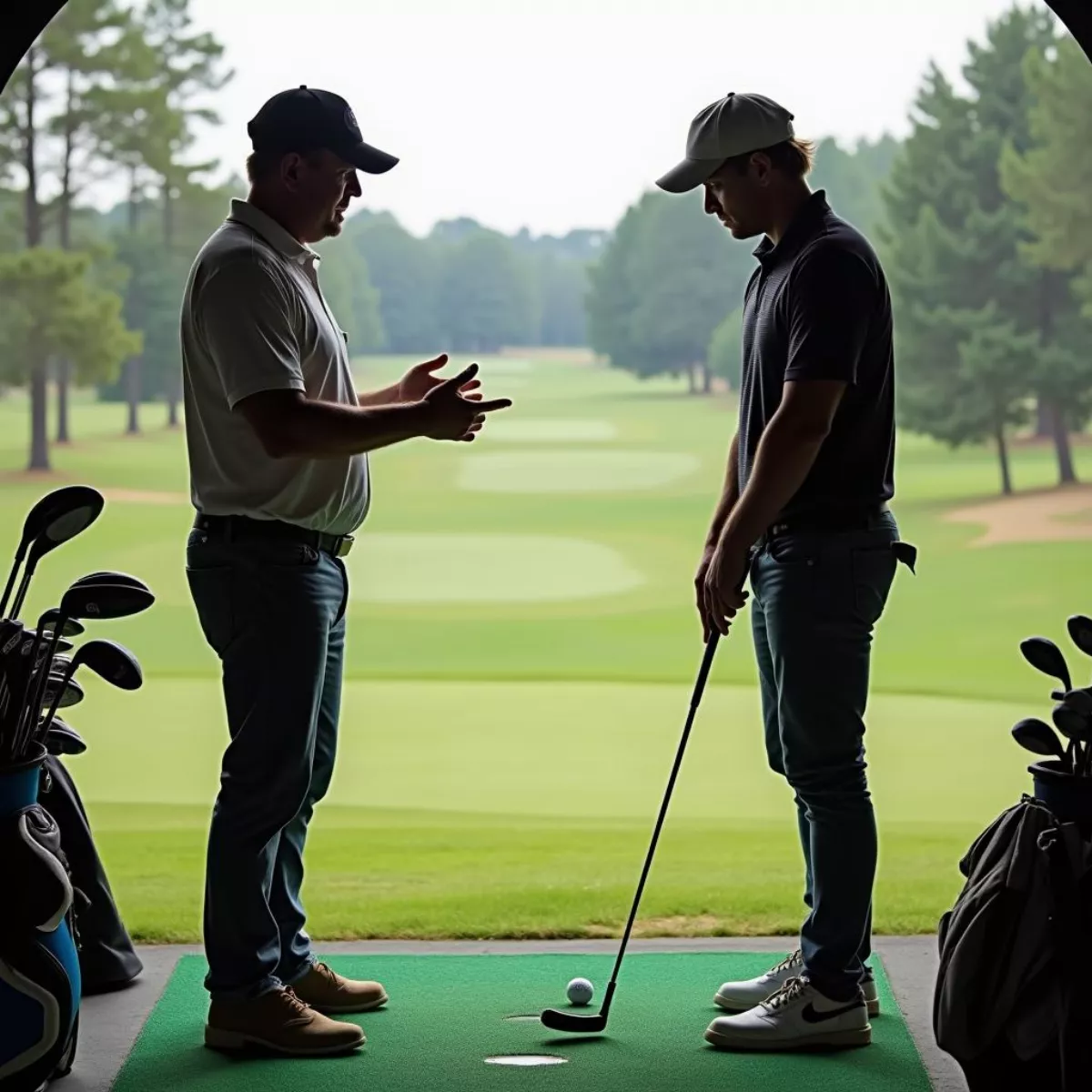 Golfer Receiving Professional Lesson