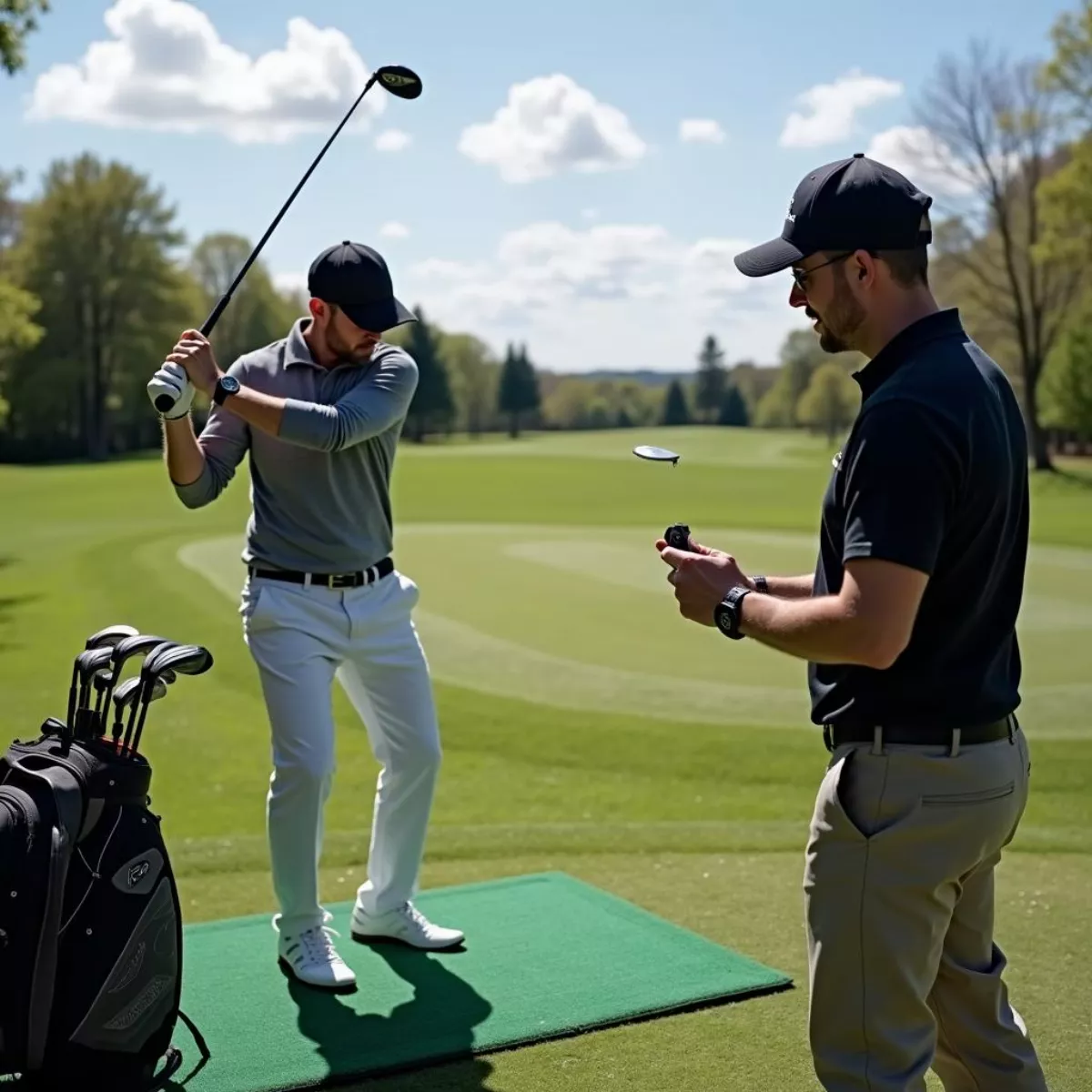 Golfer Getting Swing Analyzed