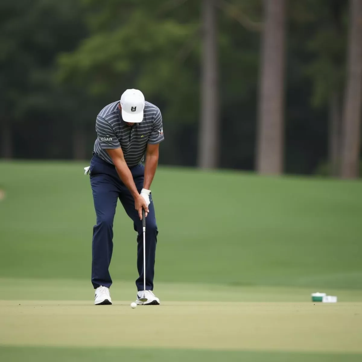 Professional Golfer Chipping Onto Green