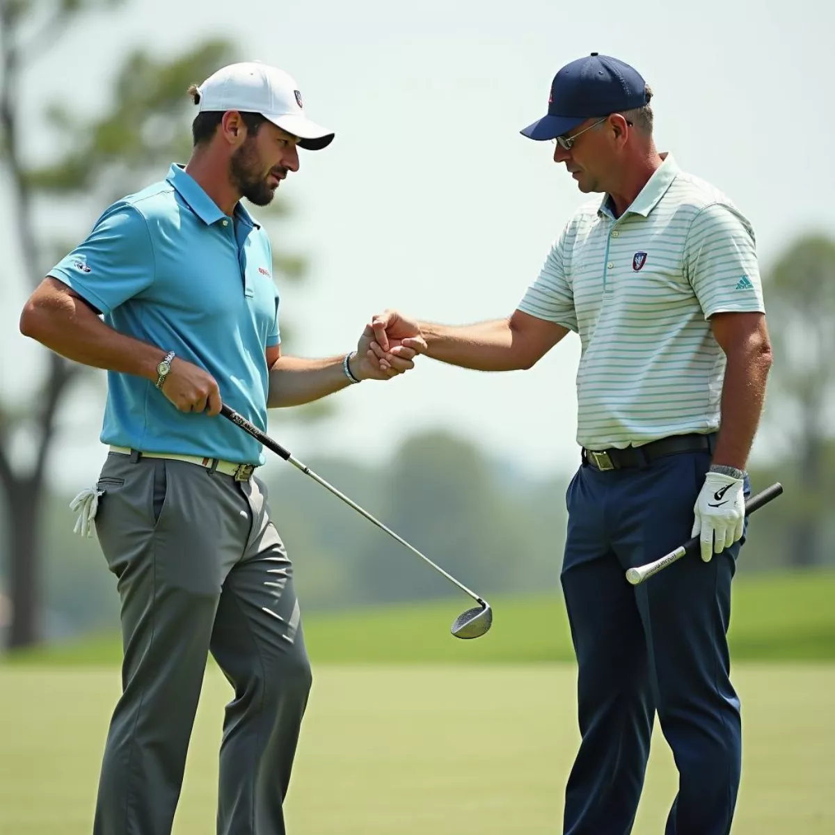 Professional Golfer Receiving Penalty From Official