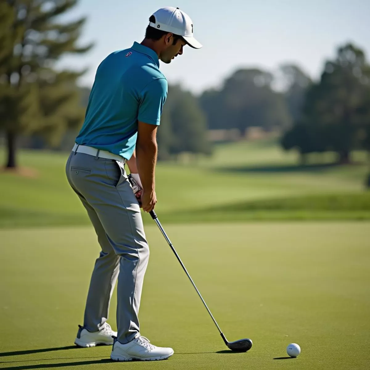 Professional Golfer Teeing Off