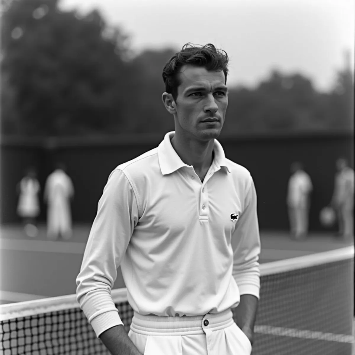 Rene Lacoste Playing Tennis