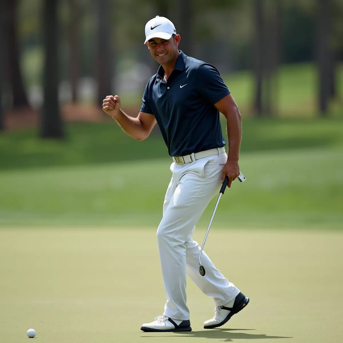 Rickie Fowler Celebrates A Putt