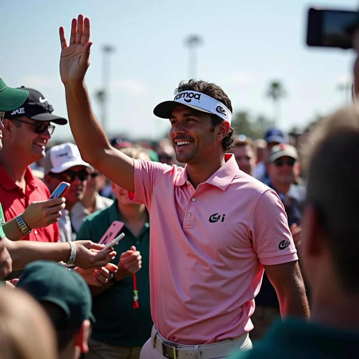 Rickie Fowler Celebrating With Fans