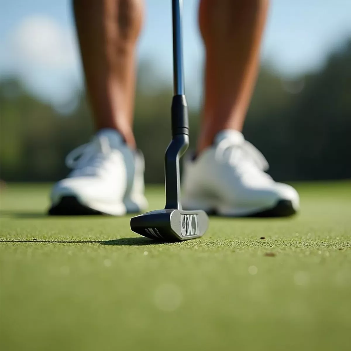 Rickie Fowler Lining Up A Putt With His Scotty Cameron Phantom X 12 Putter