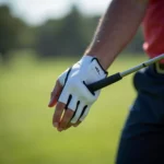 Right-handed golfer with glove