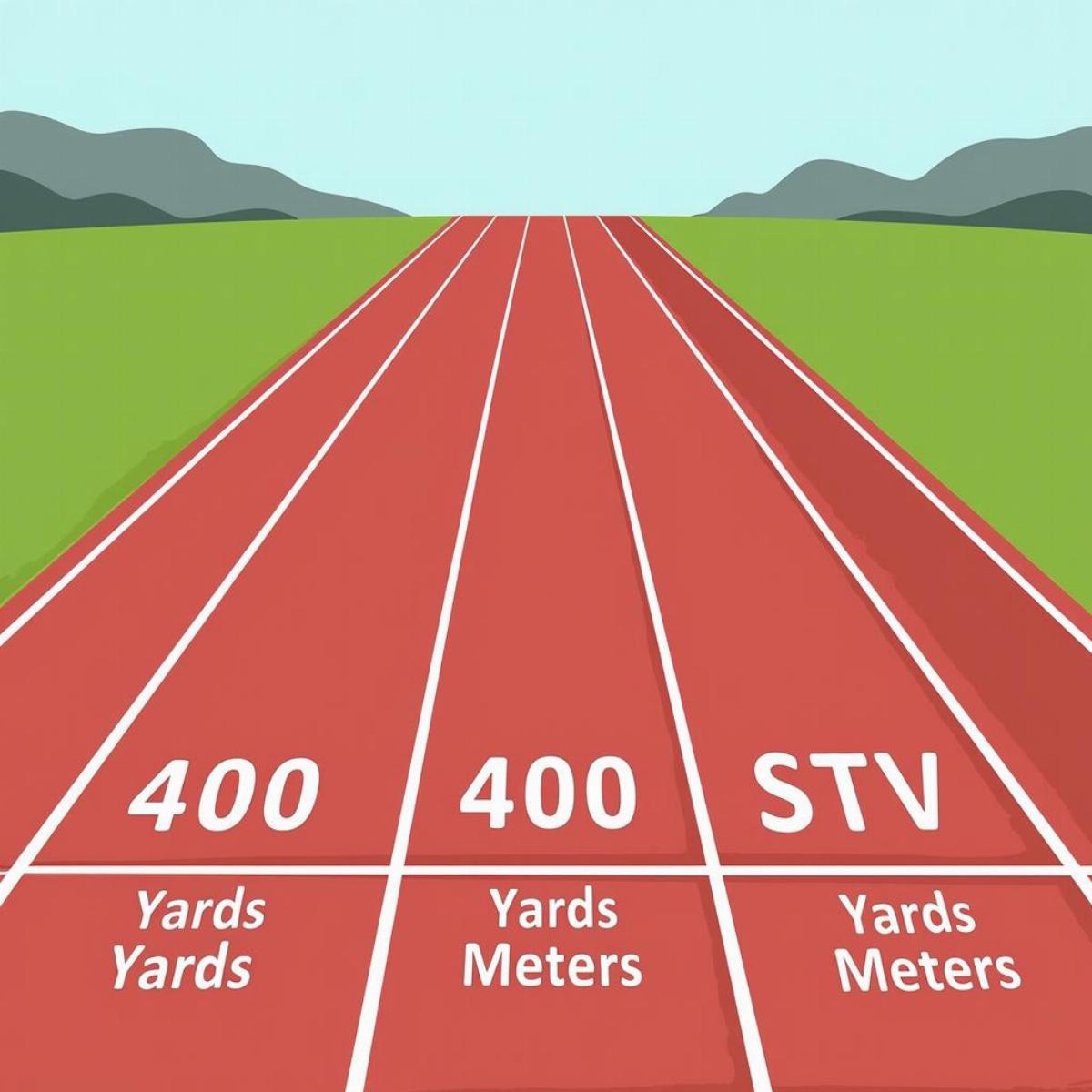 Running Track with Distance Markings