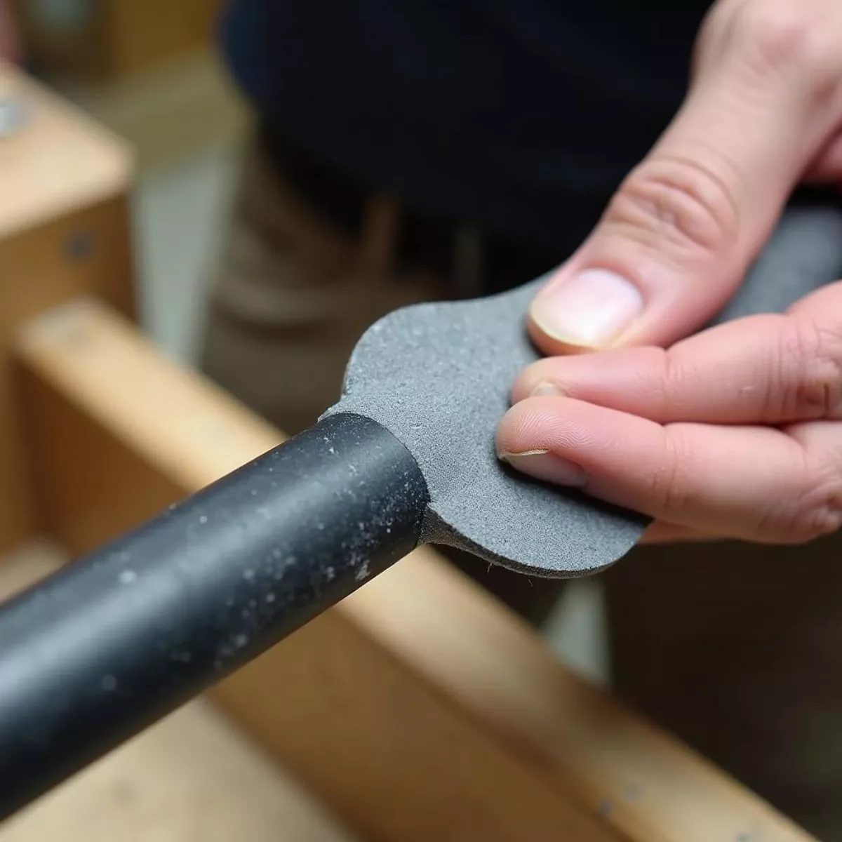 Sanding Graphite Shaft Edge