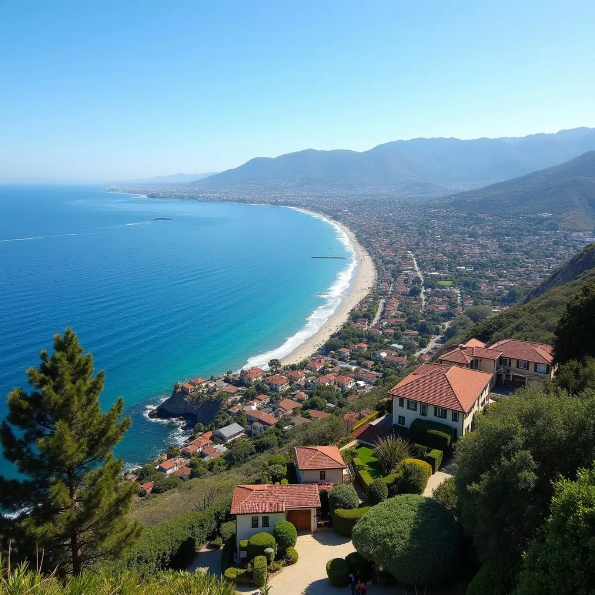 Panoramic View Of Santa Barbara Coastline