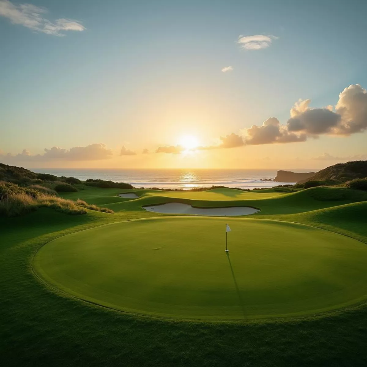 Scenic Golf Course On The Coast