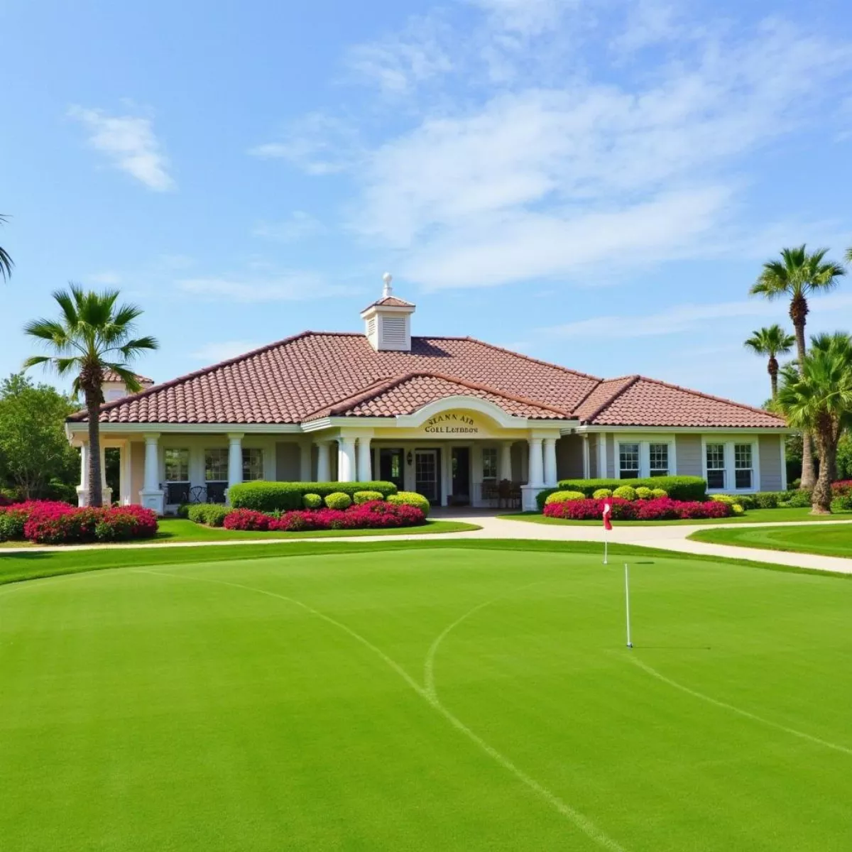 Elegant Clubhouse With Lush Landscaping