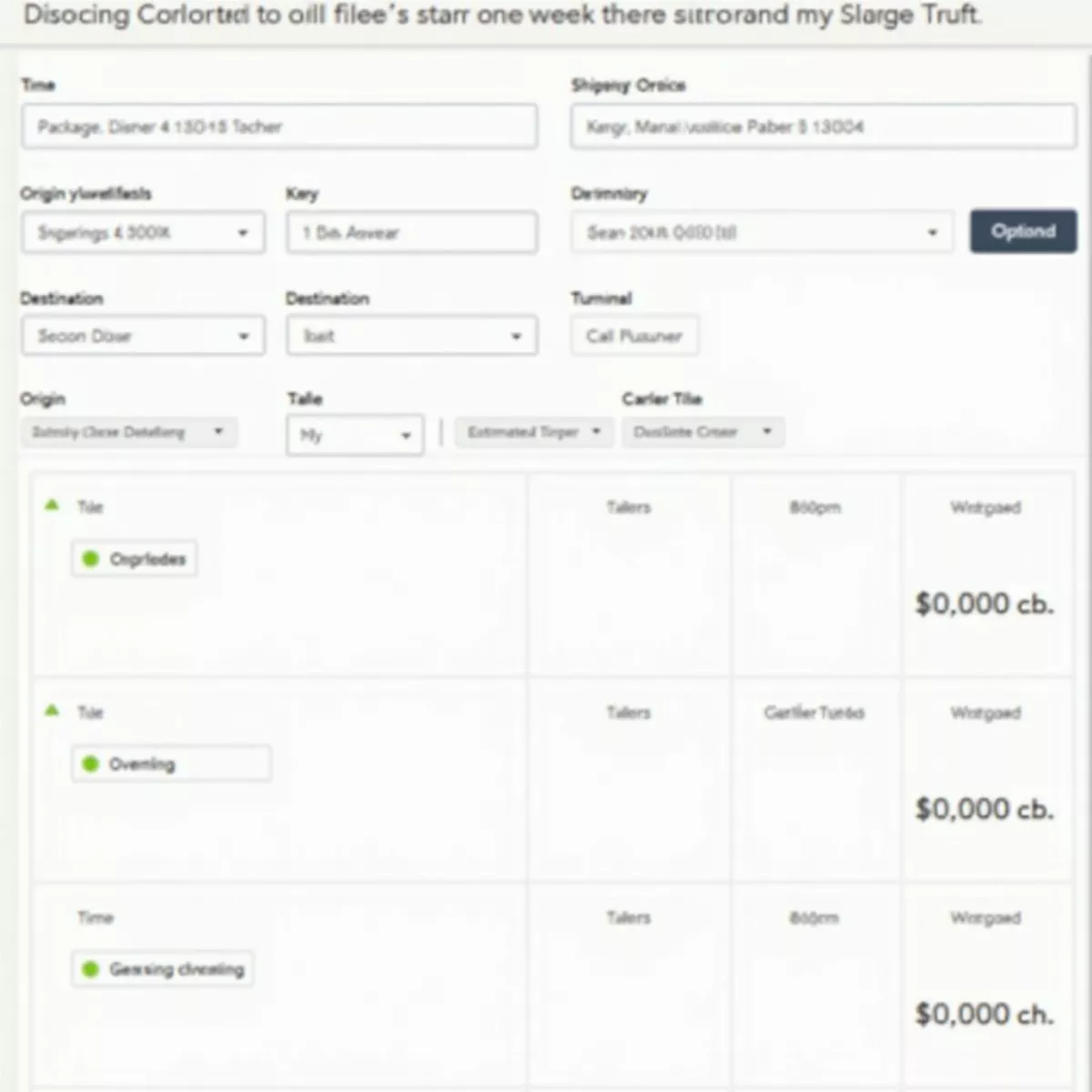 Shipping Calculator Interface