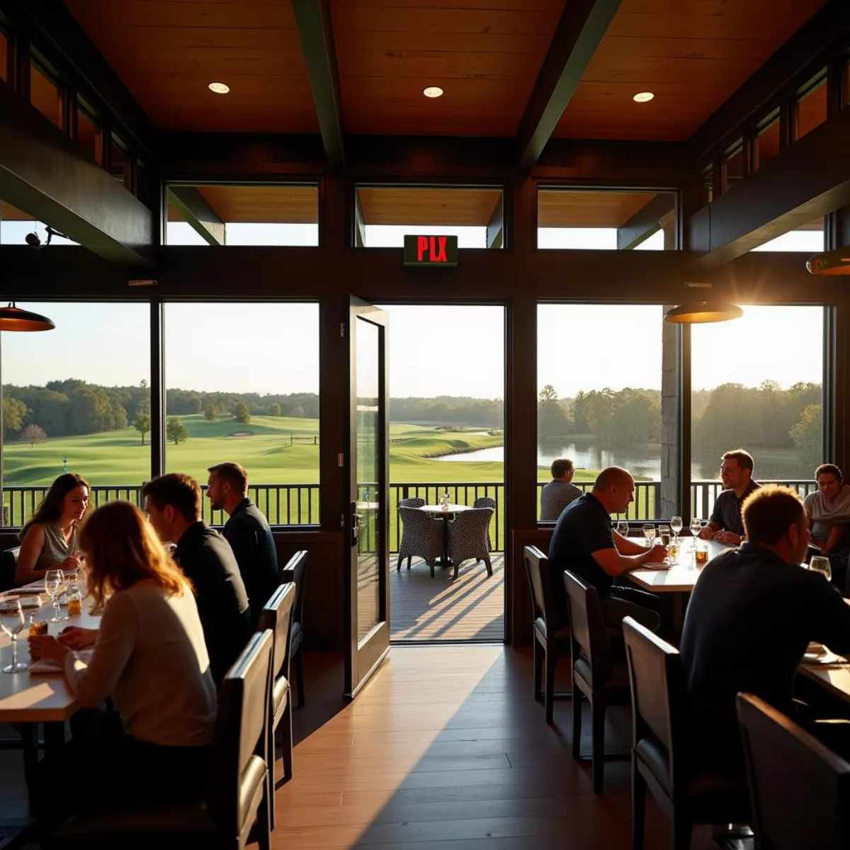 Diners enjoying the view at the Sidewinder Golf Course restaurant