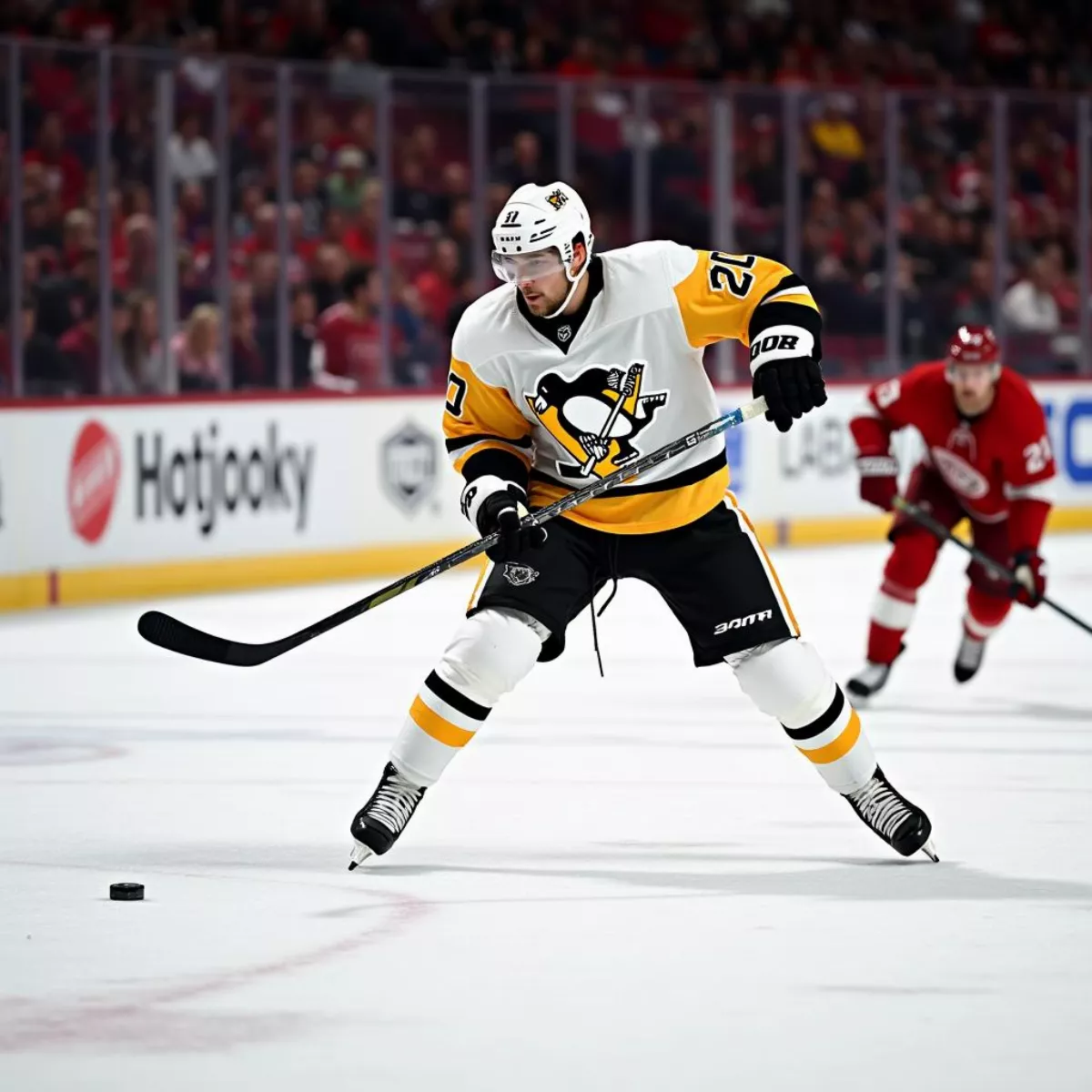 Sidney Crosby Winding Up For A Powerful Shot