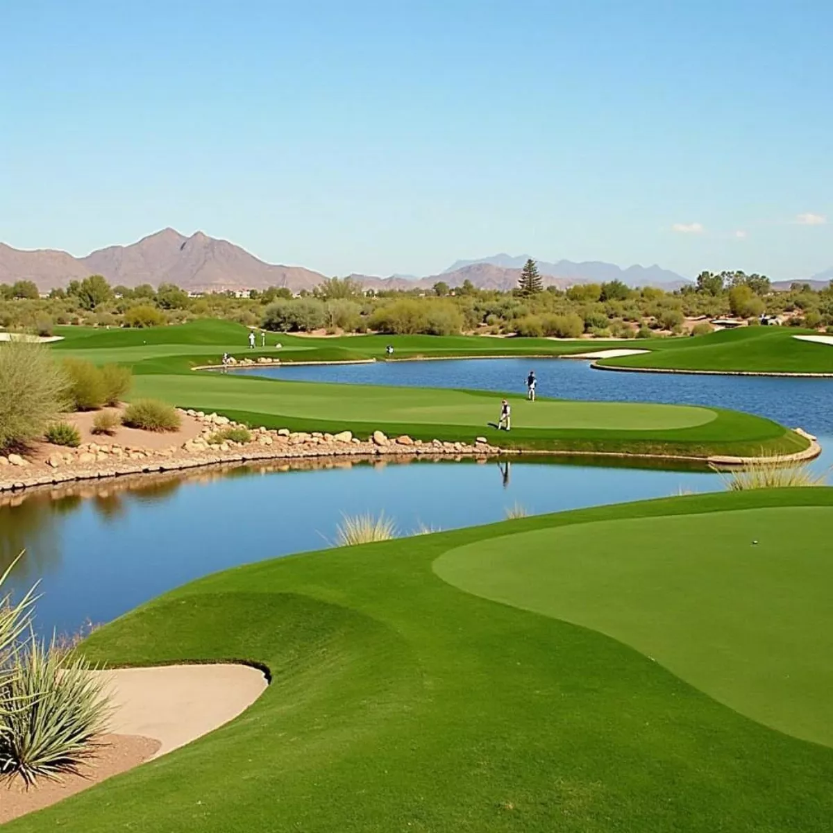 Golfers Playing On The Challenging Silver Creek Golf Club Course