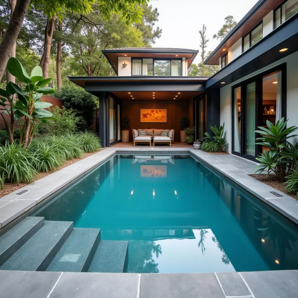 Modern Compact Pool In A Small Backyard