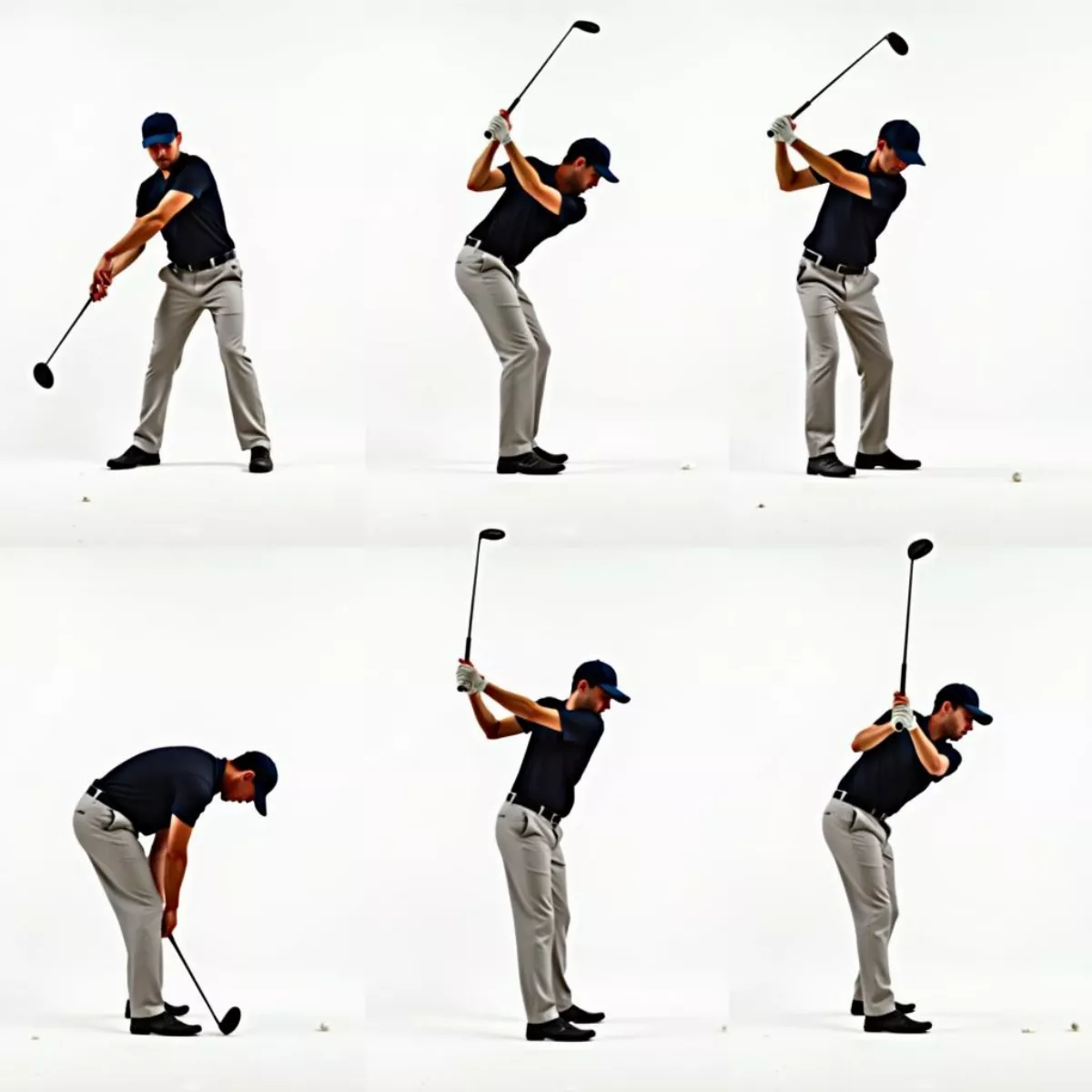 Golfer Finishing Swing With Balanced Follow Through