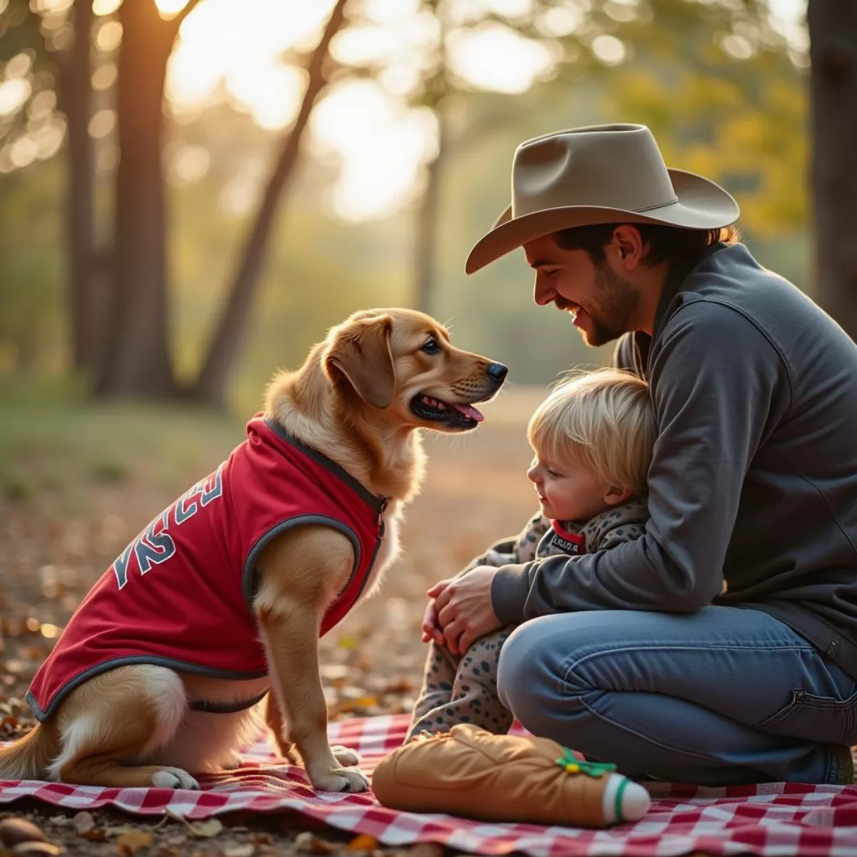 Sooner Dog With Family In Oklahoma