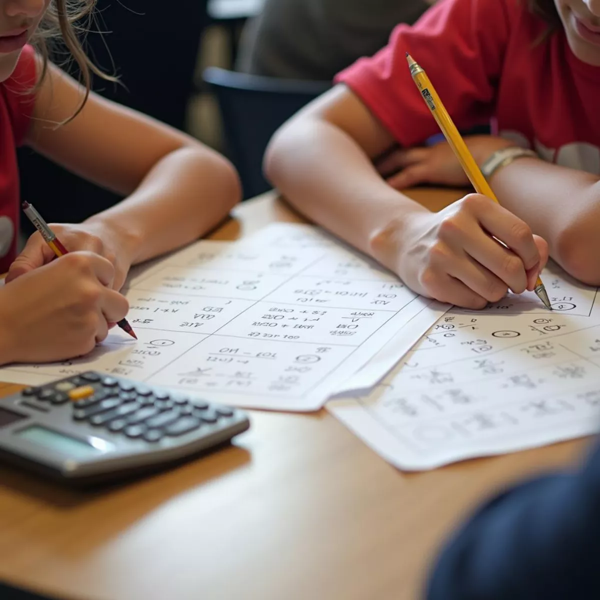 Student Taking Math Test