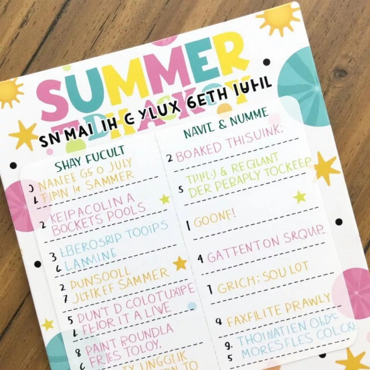 Summer Bucket List With Goals And Plans