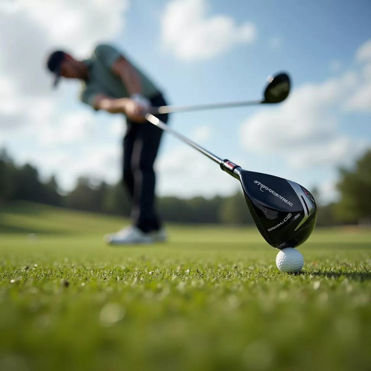 Golfer Teeing Off With Taylormade Stealth 2 Driver