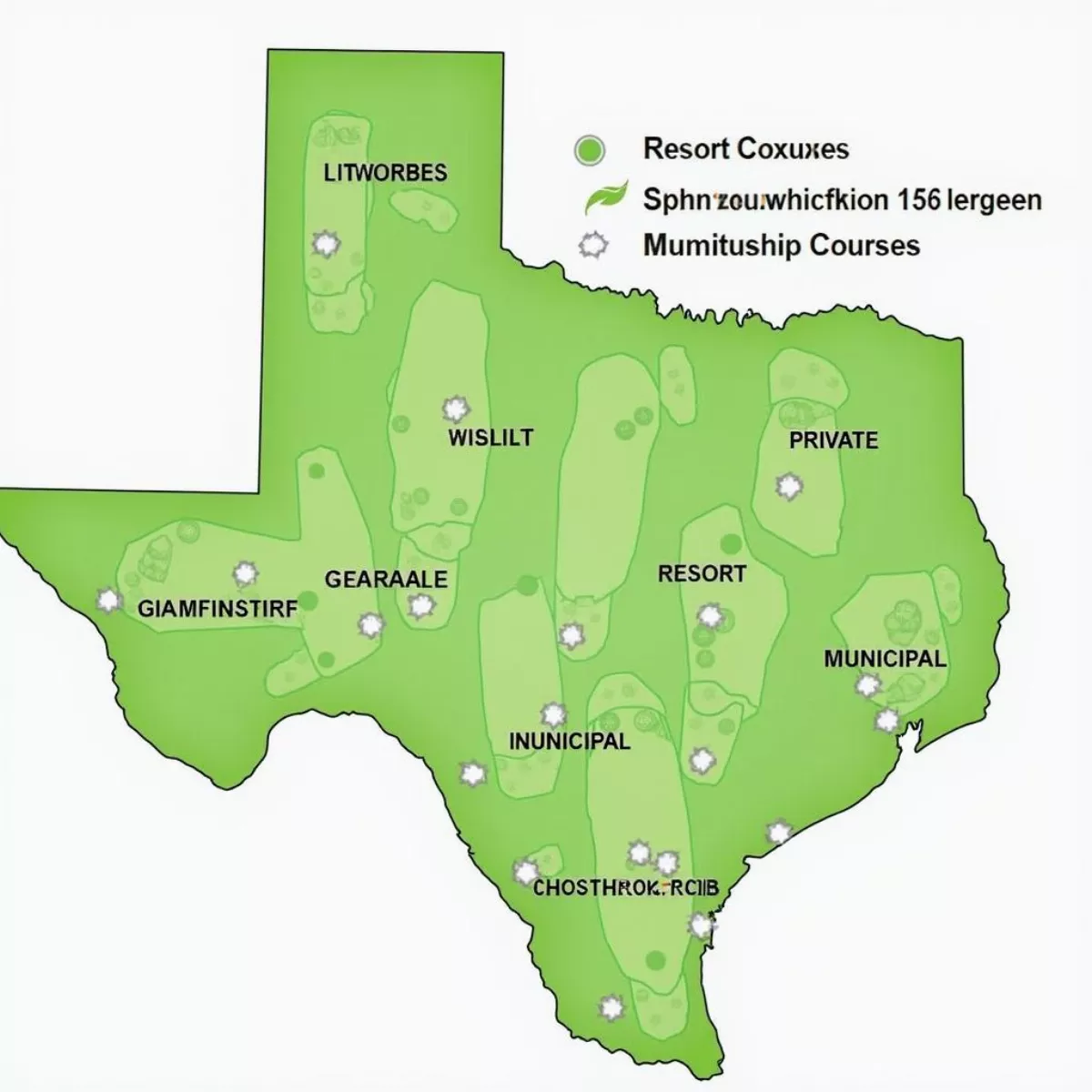 Texas Golf Course Categories Illustration