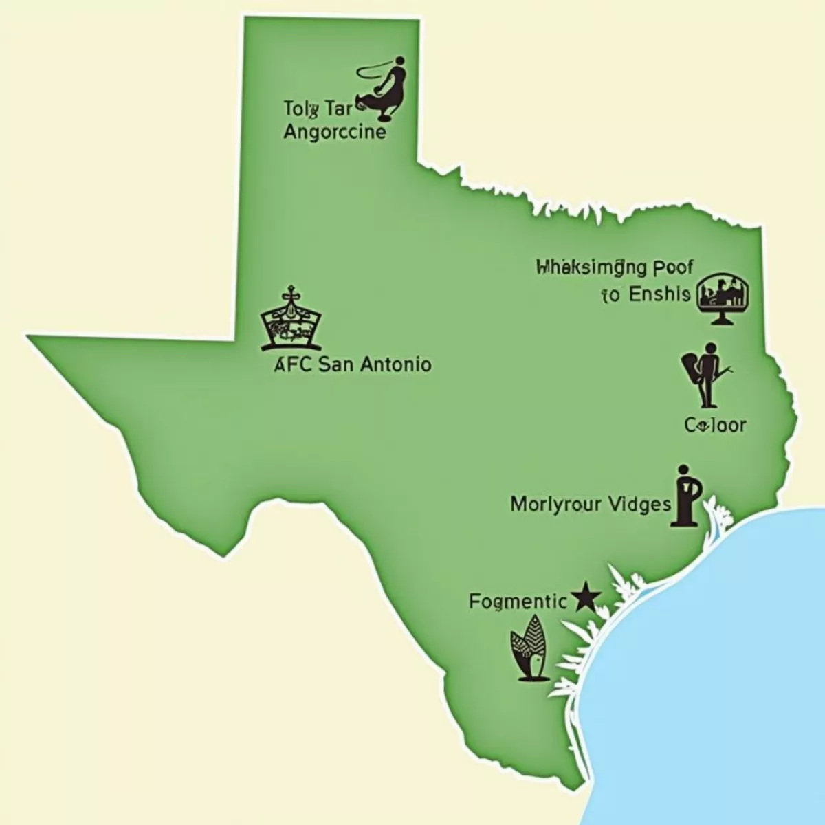 Map Of Notable Golf Courses In Texas