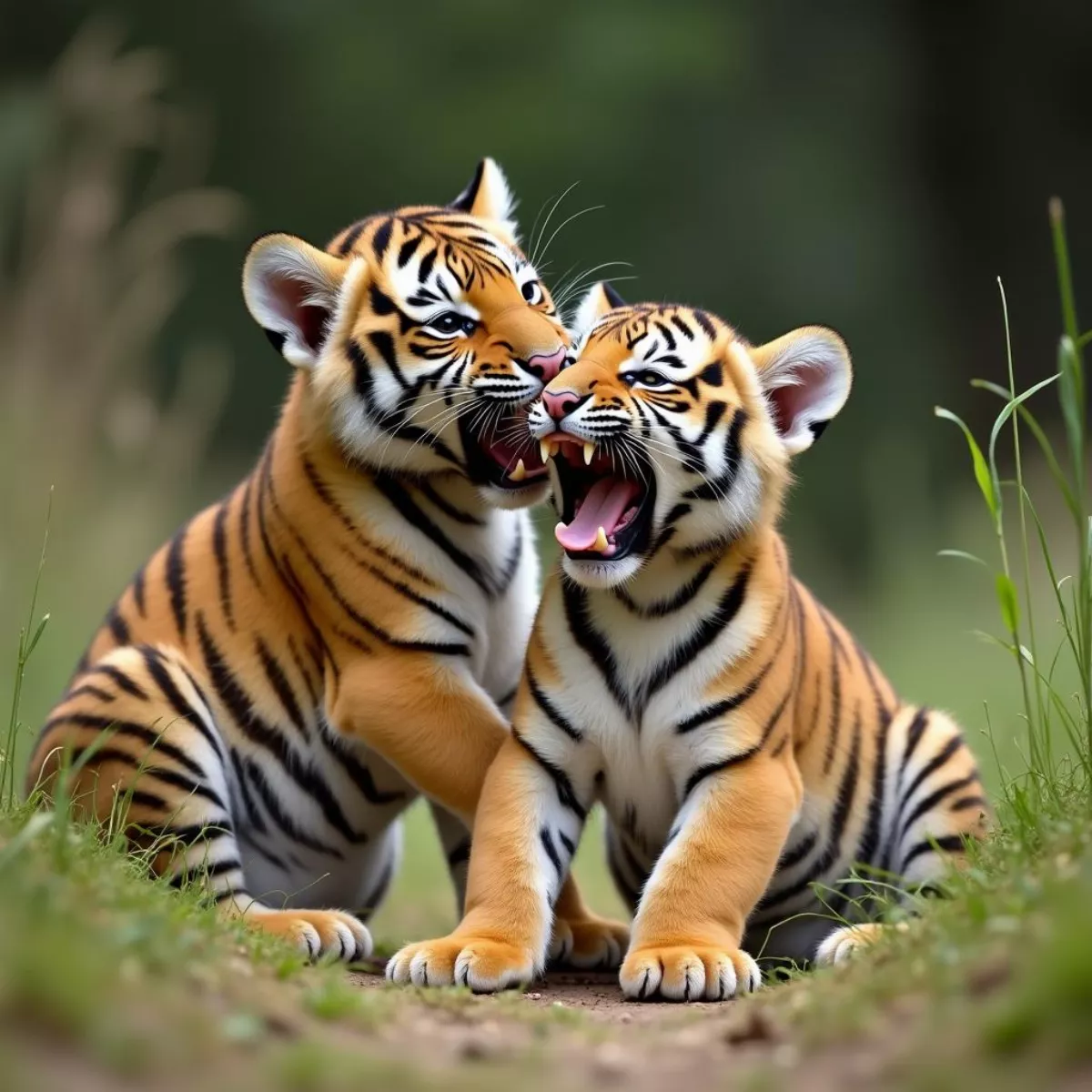 Tiger Cubs Playing