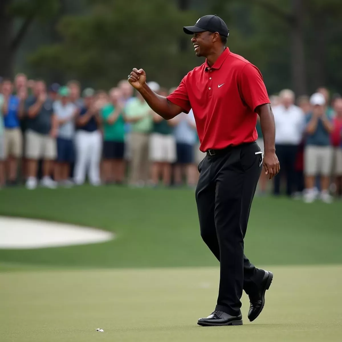 Tiger Woods Celebrates At Augusta National 