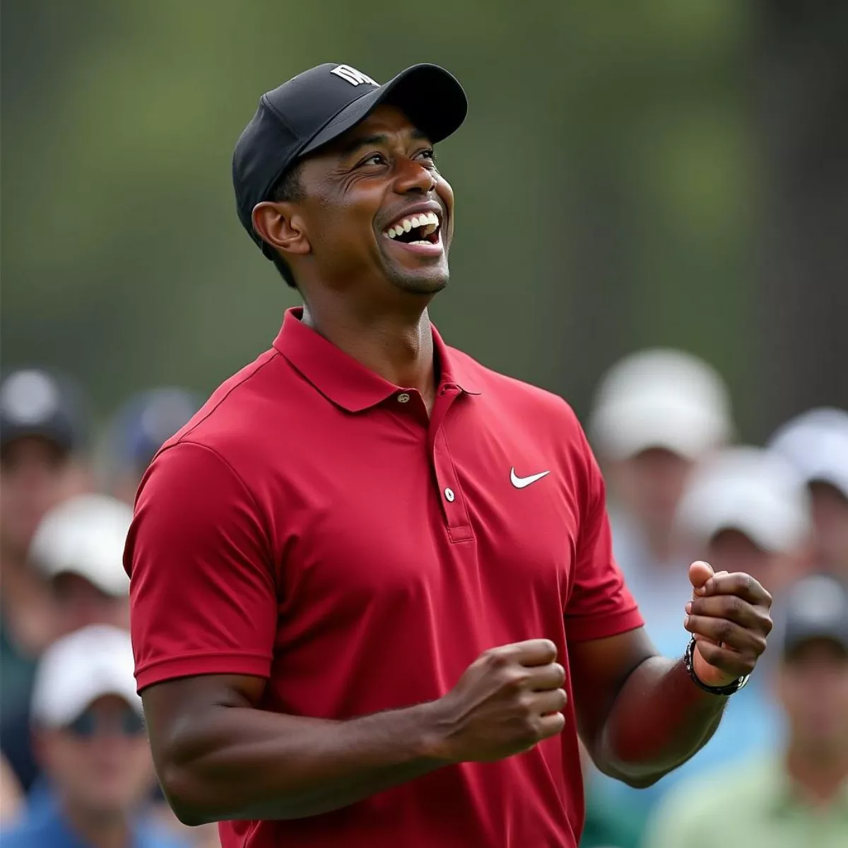 Tiger Woods Celebrates On Moving Day