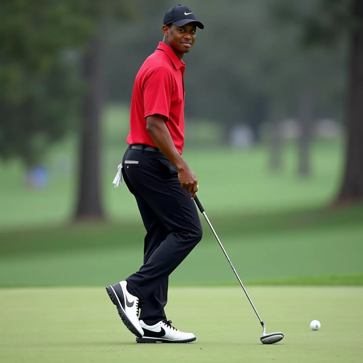 Tiger Woods Wearing Nike Air Zoom Golf Shoes