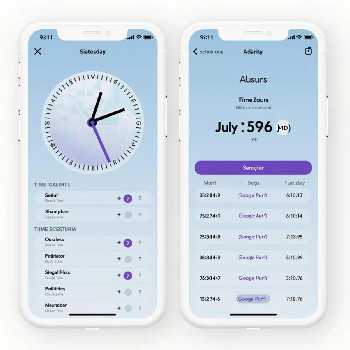 Time Zone App Interface