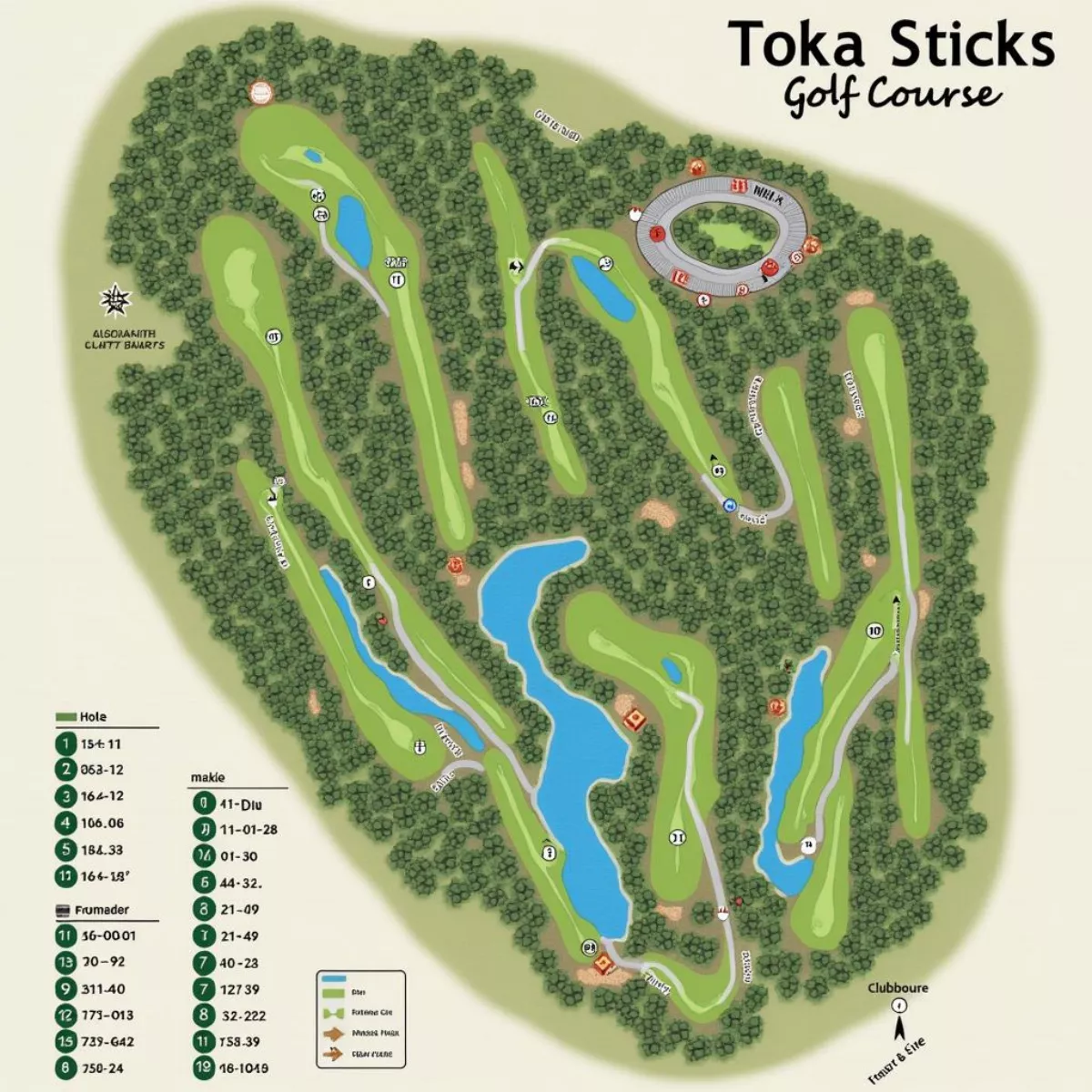 Toka Sticks Golf Course Map