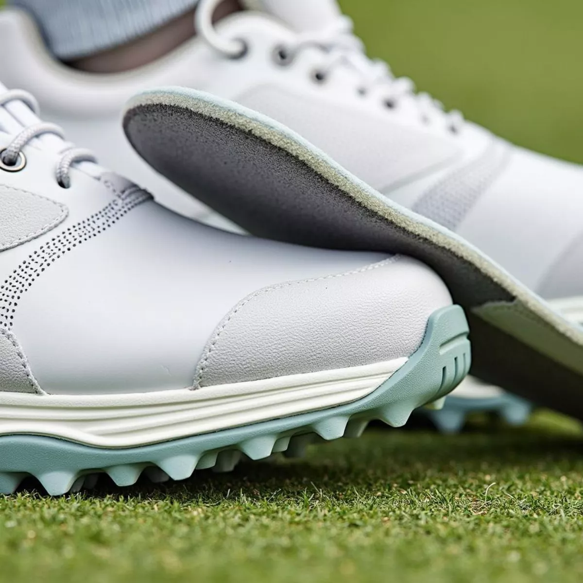 Close-Up Of Tomo Alpha Golf Shoes