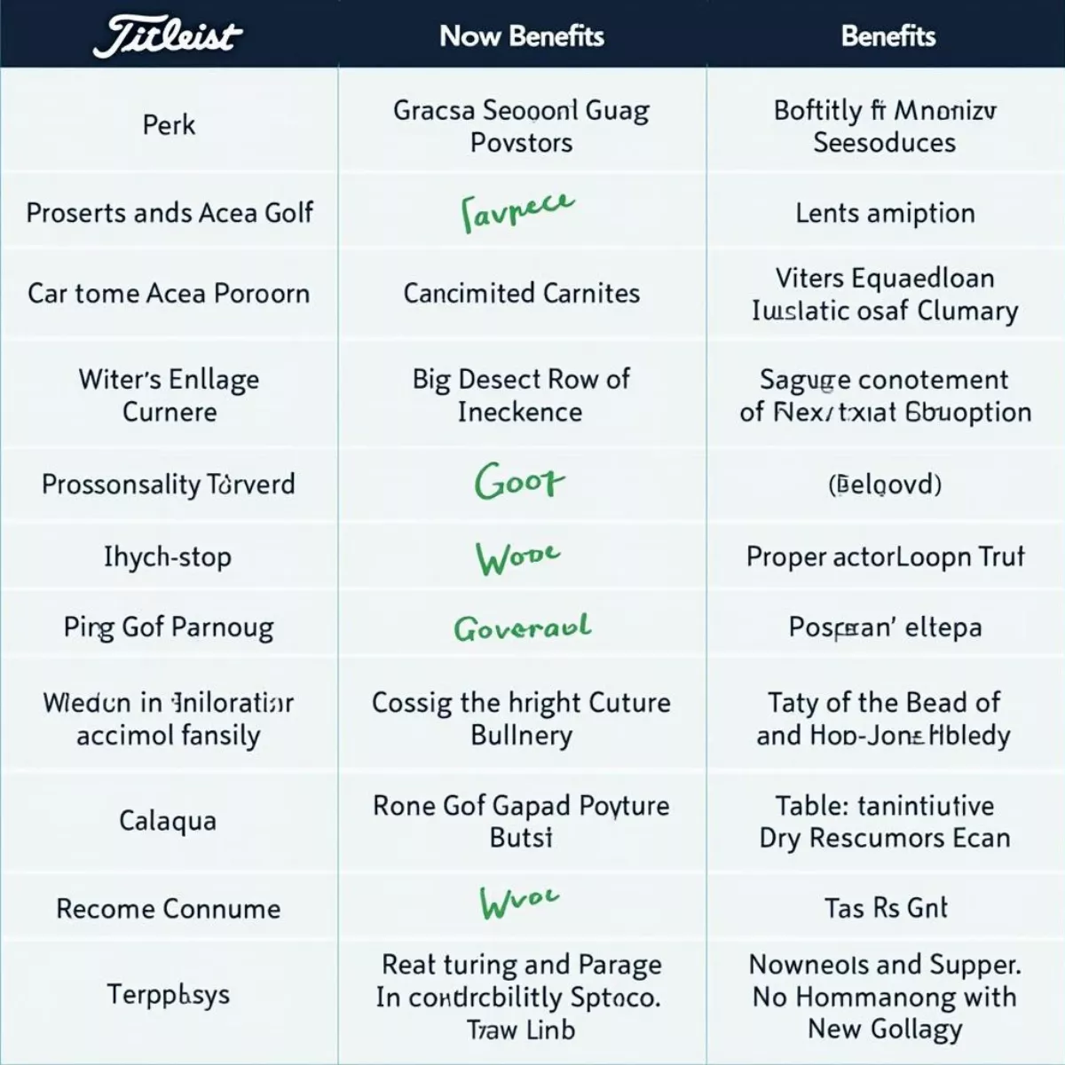 Top Golf Companies Comparison Table