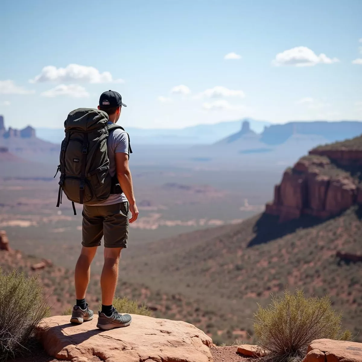 Tortuga Trail Hiker With Panoramic View