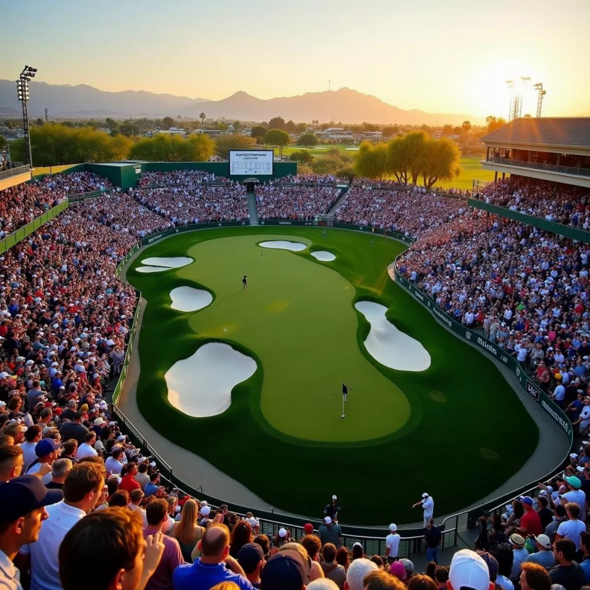 Aerial View Of Tpc Scottsdale'S 16Th Hole