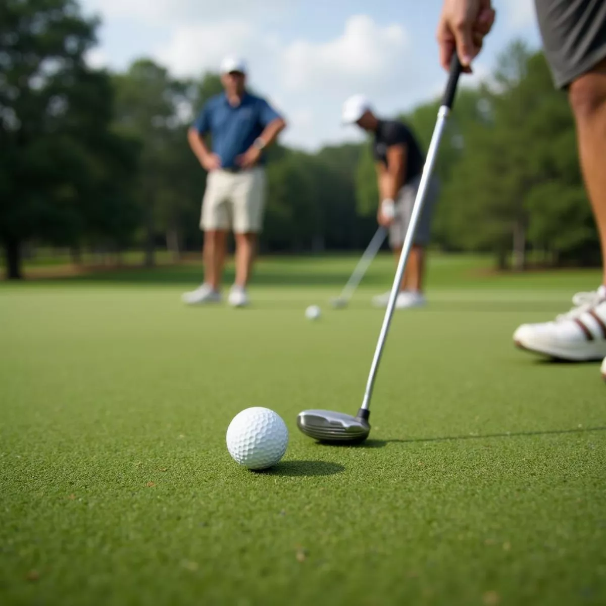 Golfers Putting On The Green At Tuscaloosa Golf Course