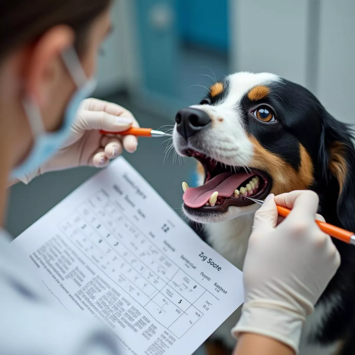 Vet Checking Dog'S Teeth