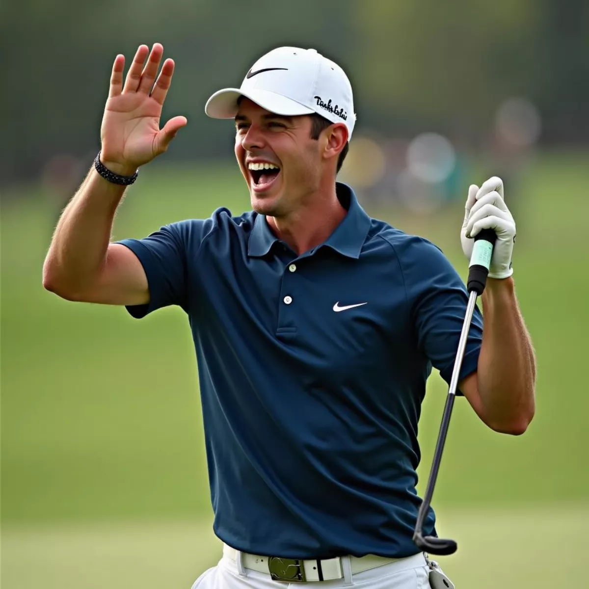 Viktor Hovland celebrating