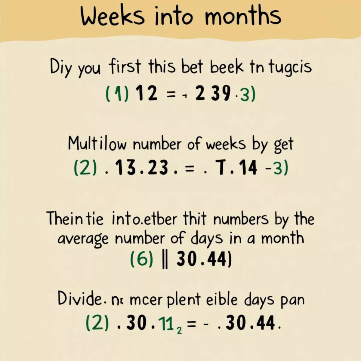 Conversion Formula For Weeks To Months