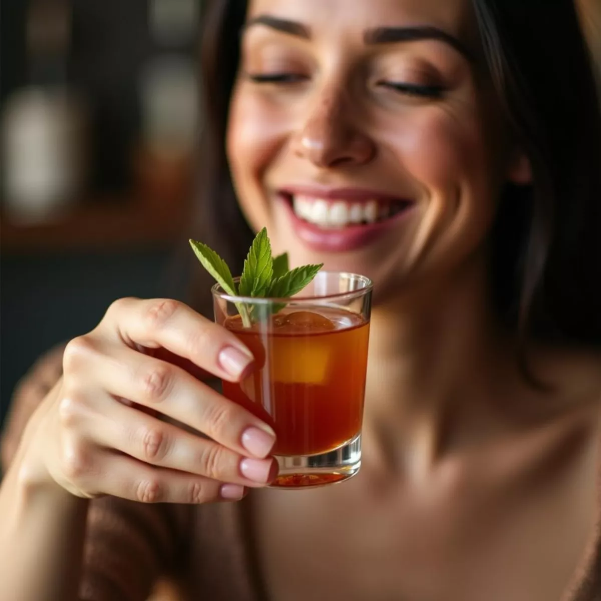 Woman Enjoying A Payday Shot