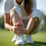 Woman experiencing foot pain