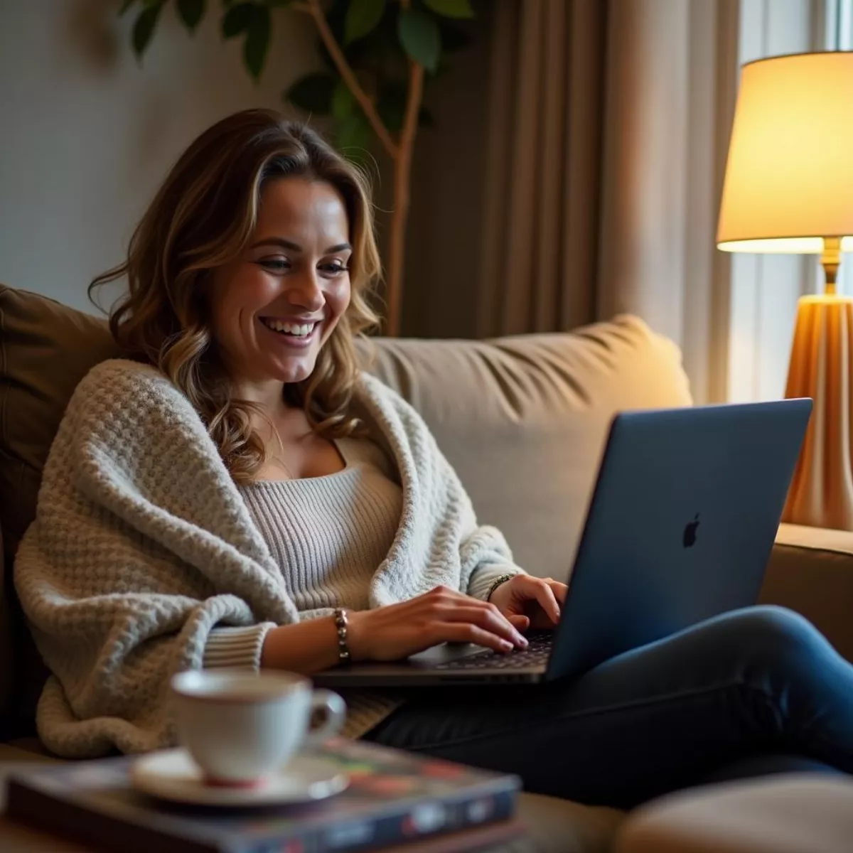 Woman Watching Lpga On Laptop