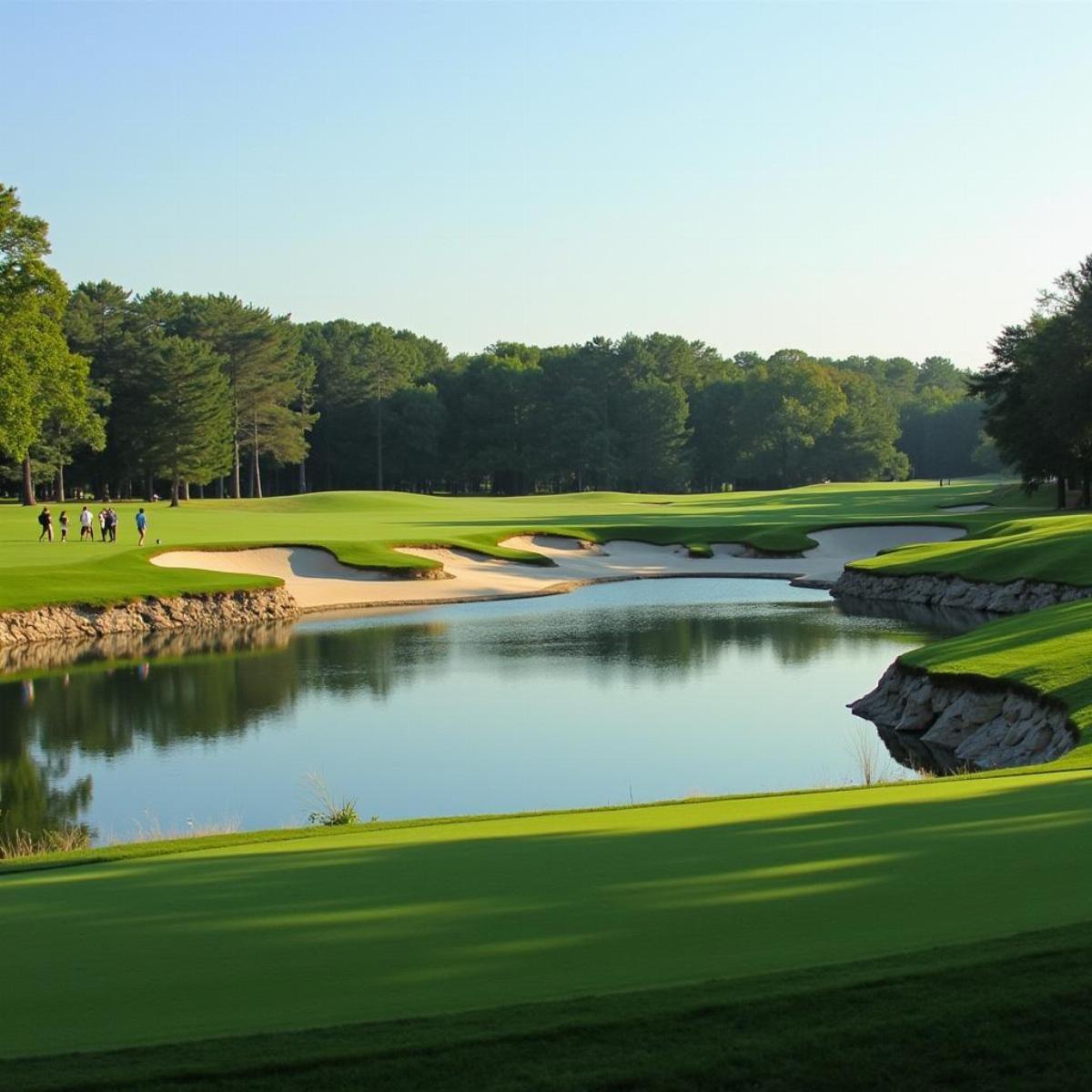 Golfers At Woodley Lakes Golf Course