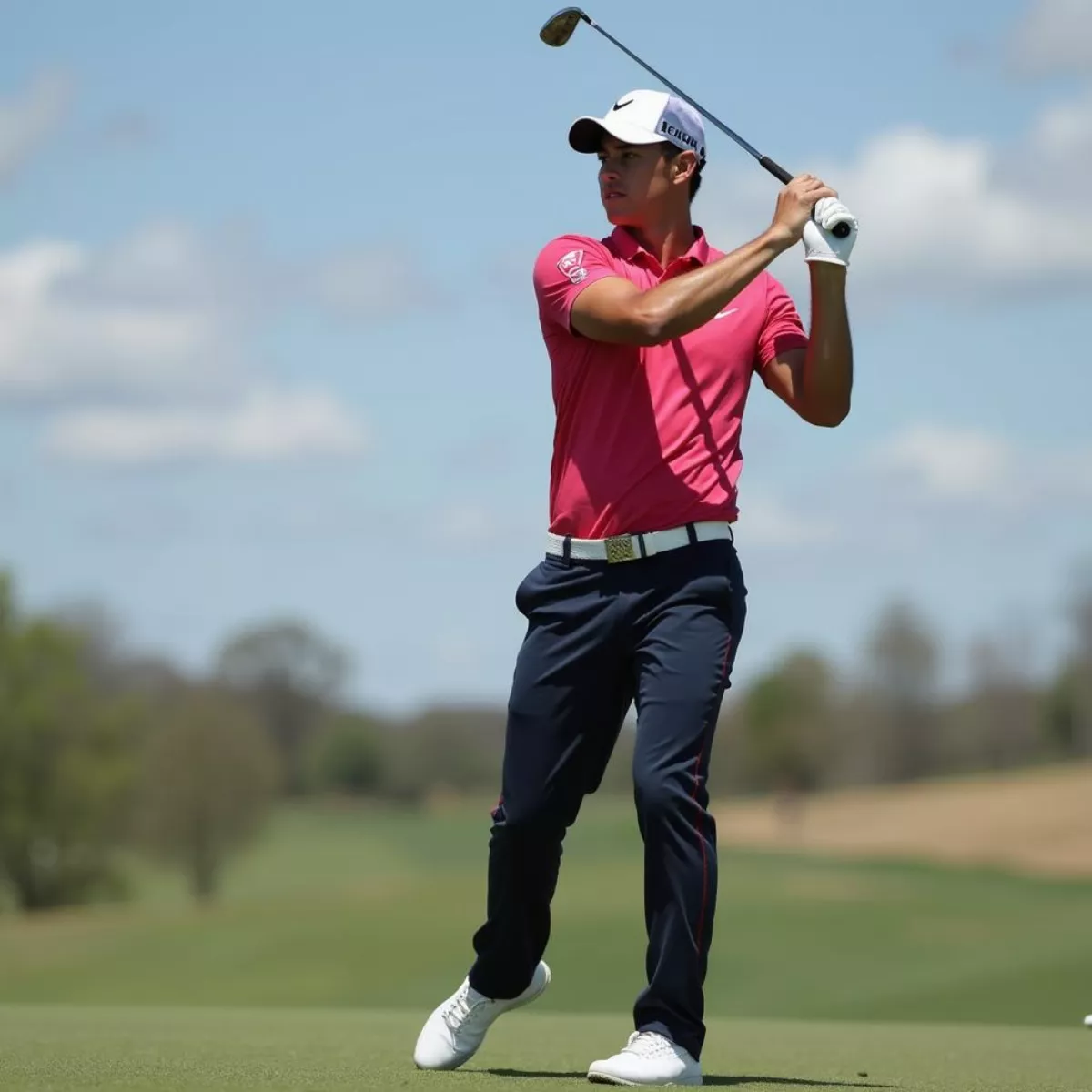 Xander Schauffele Hitting An Iron Shot With His Callaway Apex Pro 21 Irons