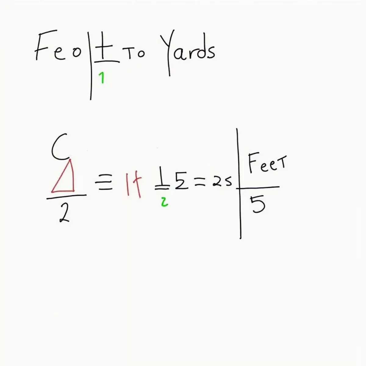 Formula For Converting Feet To Yards