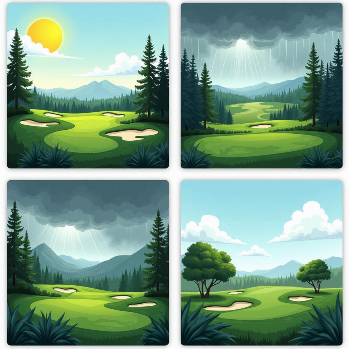 Golf Course in Different Weather Conditions