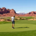 Golfer playing at Sand Hollow Golf Course